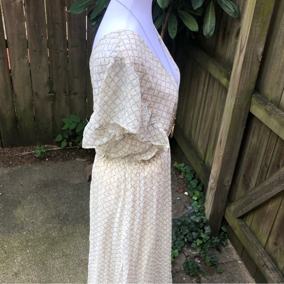 V Neck Maxi Cowgirl Freeflowing Floral Cotton Dress - Picture 8 of 13